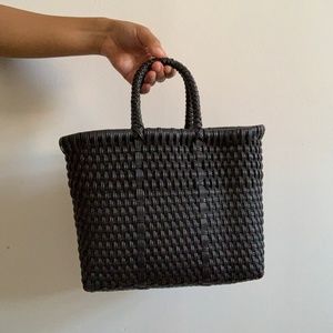 Black plastic beach tote